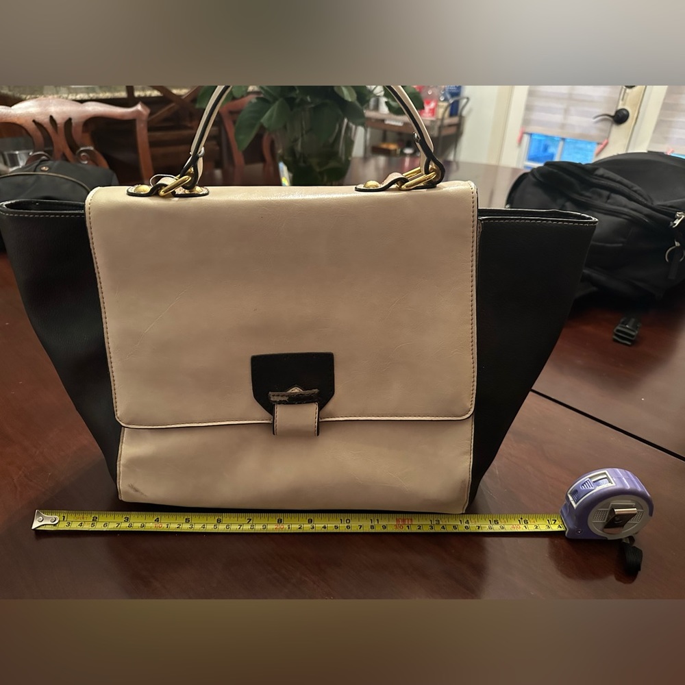 NWT Neiman Marcus Med Tote black and cream